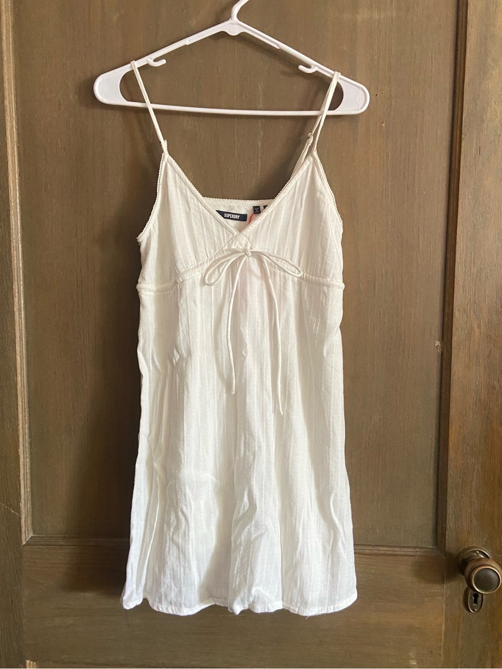 Superdry Textured Woven Cami Mini Dress – White – US size 4
